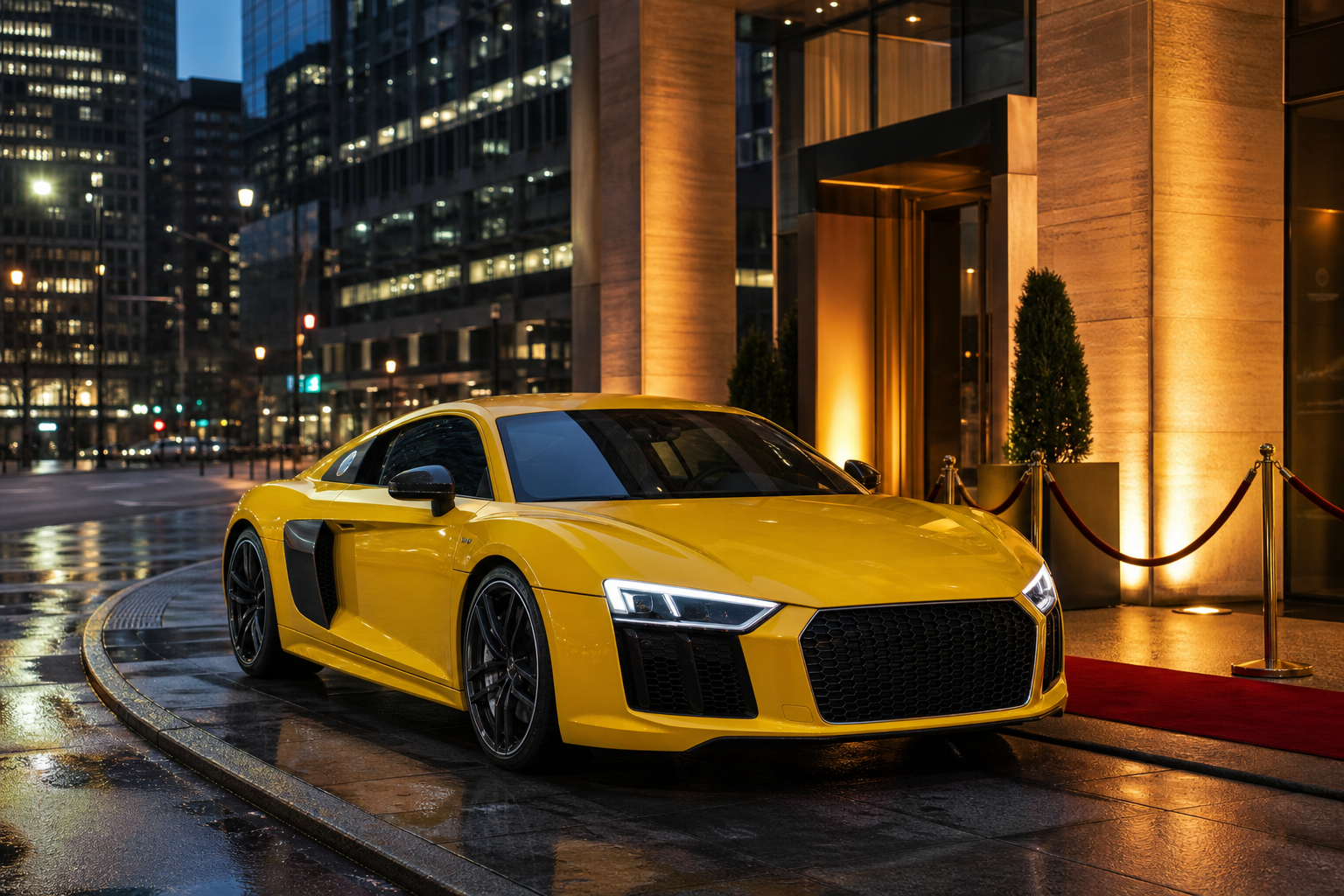 Audi R8 delivered for a corporate event